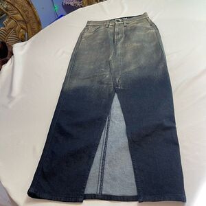 Hudson Jeans Reconstructed Midi Denim Skirt Size 26 New